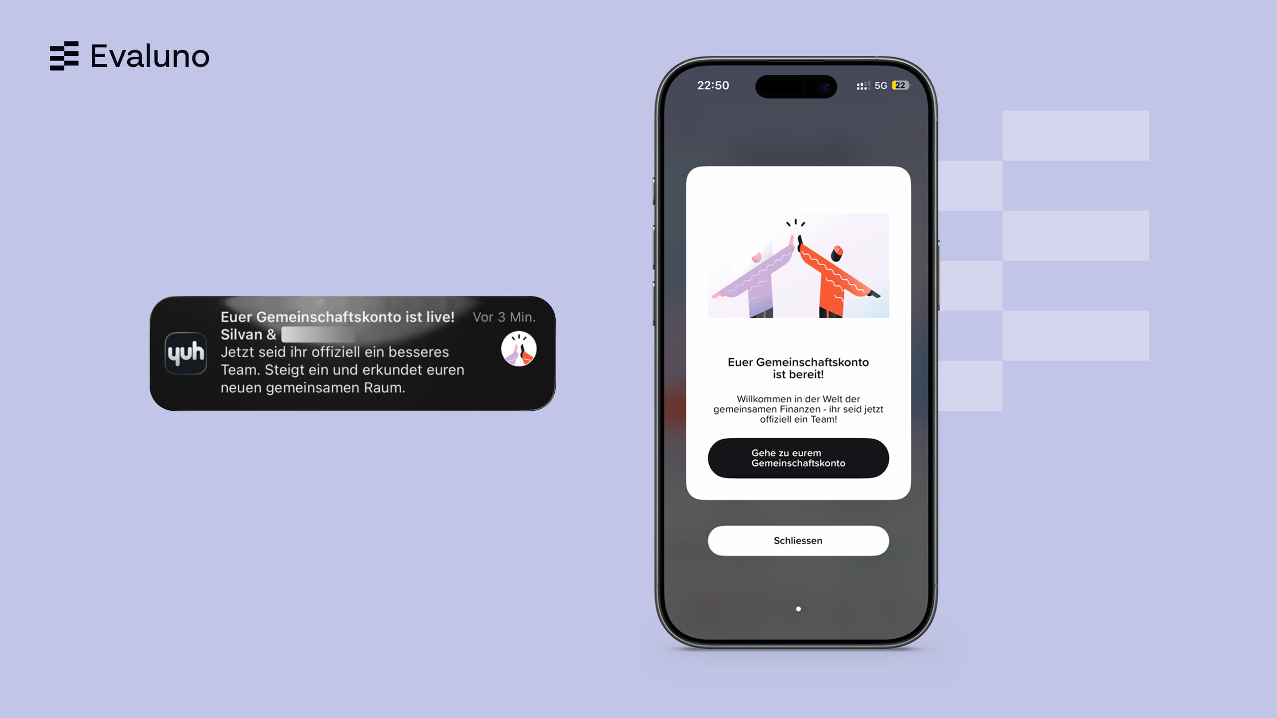 After the check, Yuh confirms the account opening by push notification and email.