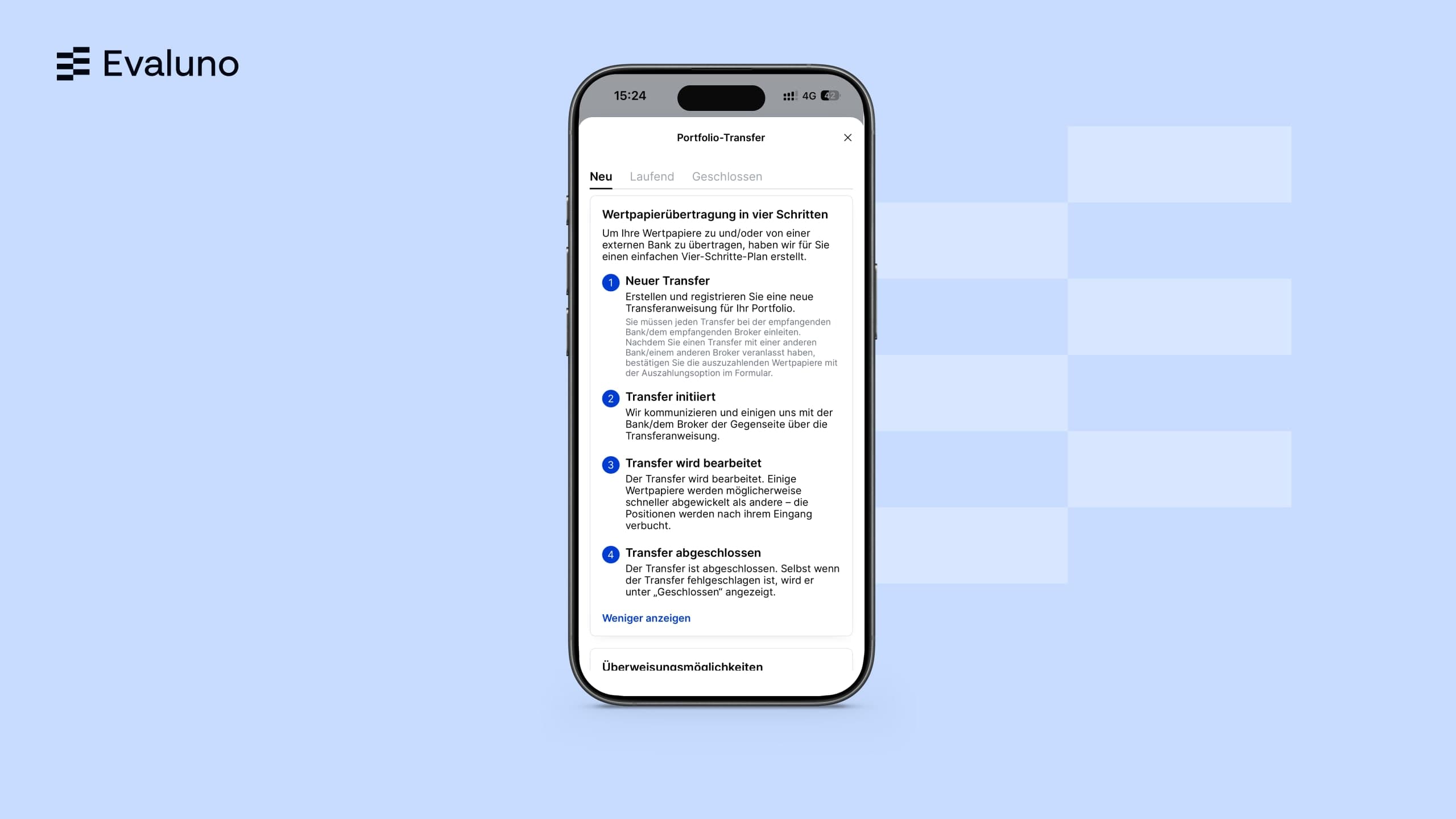 Transfert de portefeuille dans l’app Saxo: transfert de titres en quatre étapes (notre capture d’écran, MM/2026)