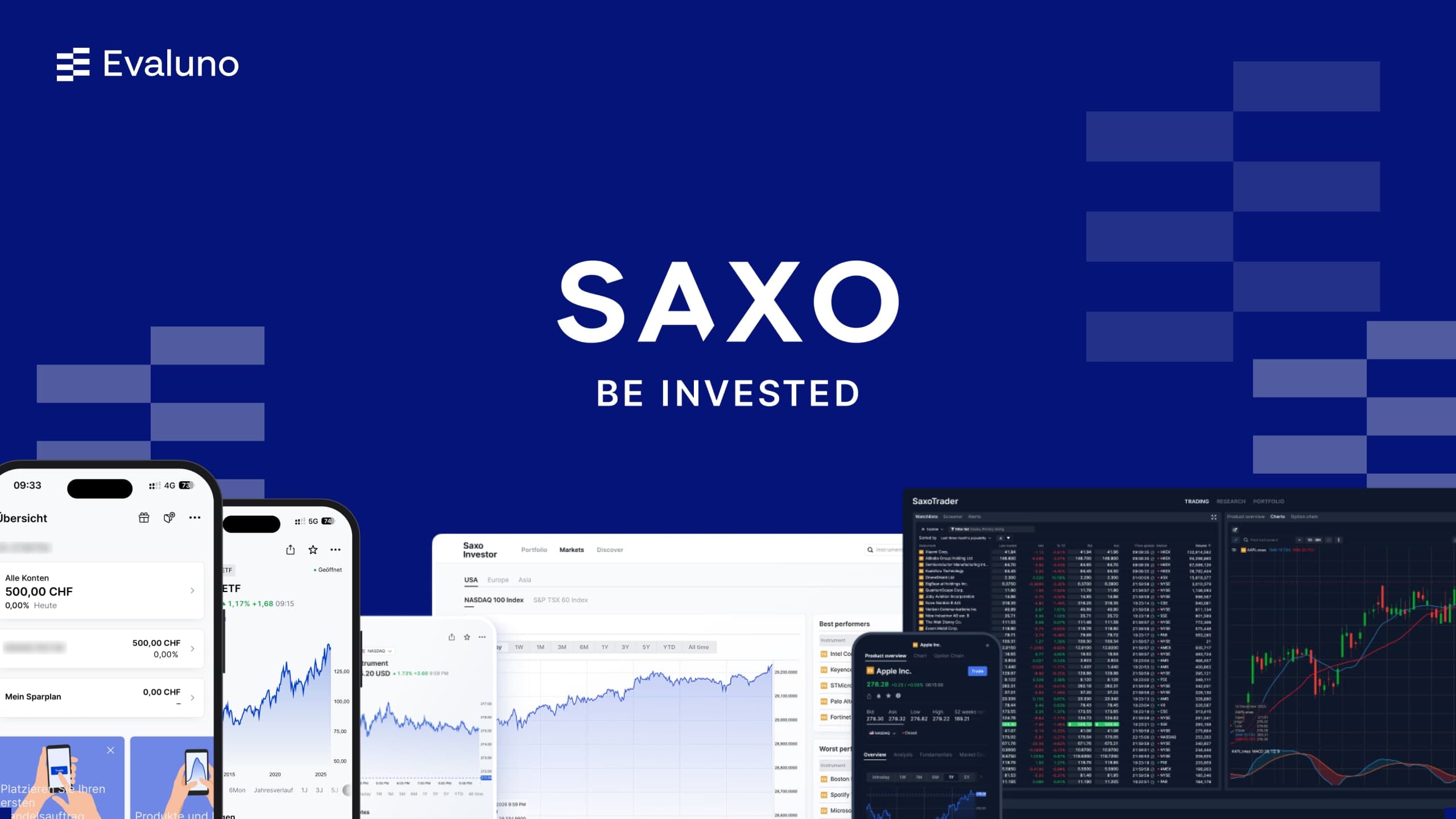 Saxo Bank Suisse: broker en ligne avec licence bancaire suisse, app et plateformes de négoce pour investisseurs et traders (image: Saxo / Evaluno)