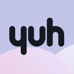 Yuh-Logo auf lila Hintergrund — Ausschnitt aus dem Titelbild des Yuh-Gemeinschaftskonto-Reviews